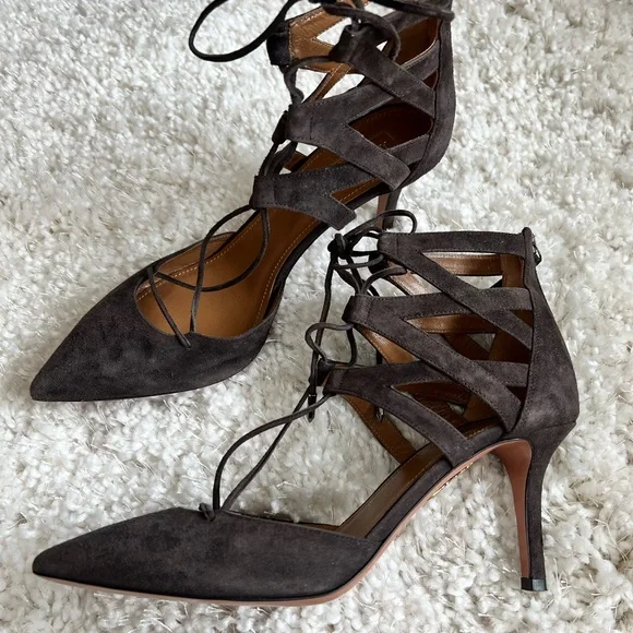 Aquazzura Belgravia suede heels - Picture 4 of 15